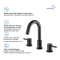 Aquacúbico Cupc sin plomo de 8 pulgadas de 3 pulgadas de 3 hoyos de 2 man-arco de 2 man-spángido de baño negro mate de baño negro